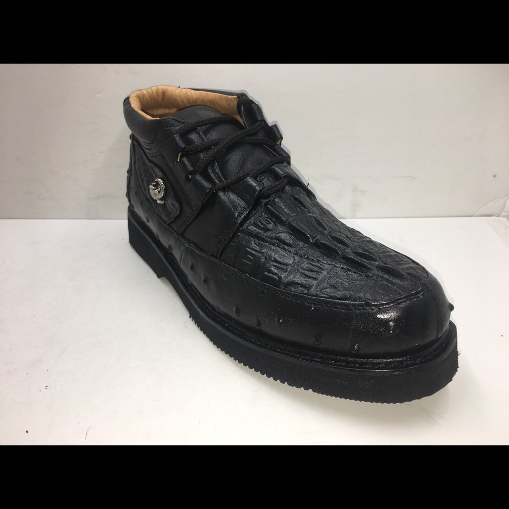 Men’s Crocodile/Ostrich Print Leather Shoes - Picture 5 of 6